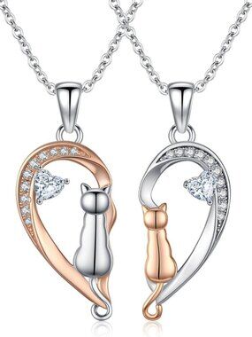Matching Mother Daughter Necklaces Set - 925 Silver Pendants for Two